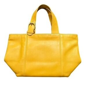 Vintage Coach SOHO Waverly Buckle Bag Leather‎ 4133 Yellow Chamois Hand Bag